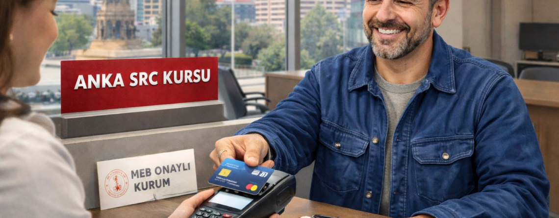Ankara SRC kursu fiyatları araştırması yapan ve MEB onaylı kurumda kredi kartıyla kayıt olan şoför